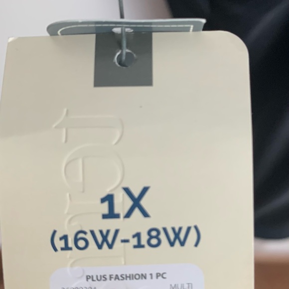 NWT plus swimsuit, teal & black one piece - Picture 4 of 4